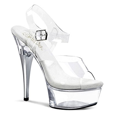 6 inch high heel platform shoe clear stripper shoes size: 5 BQLBTTL