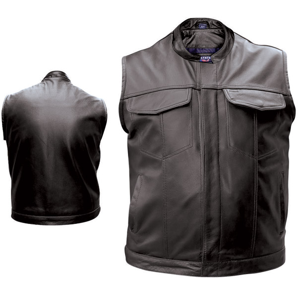 Leather vest for bikers