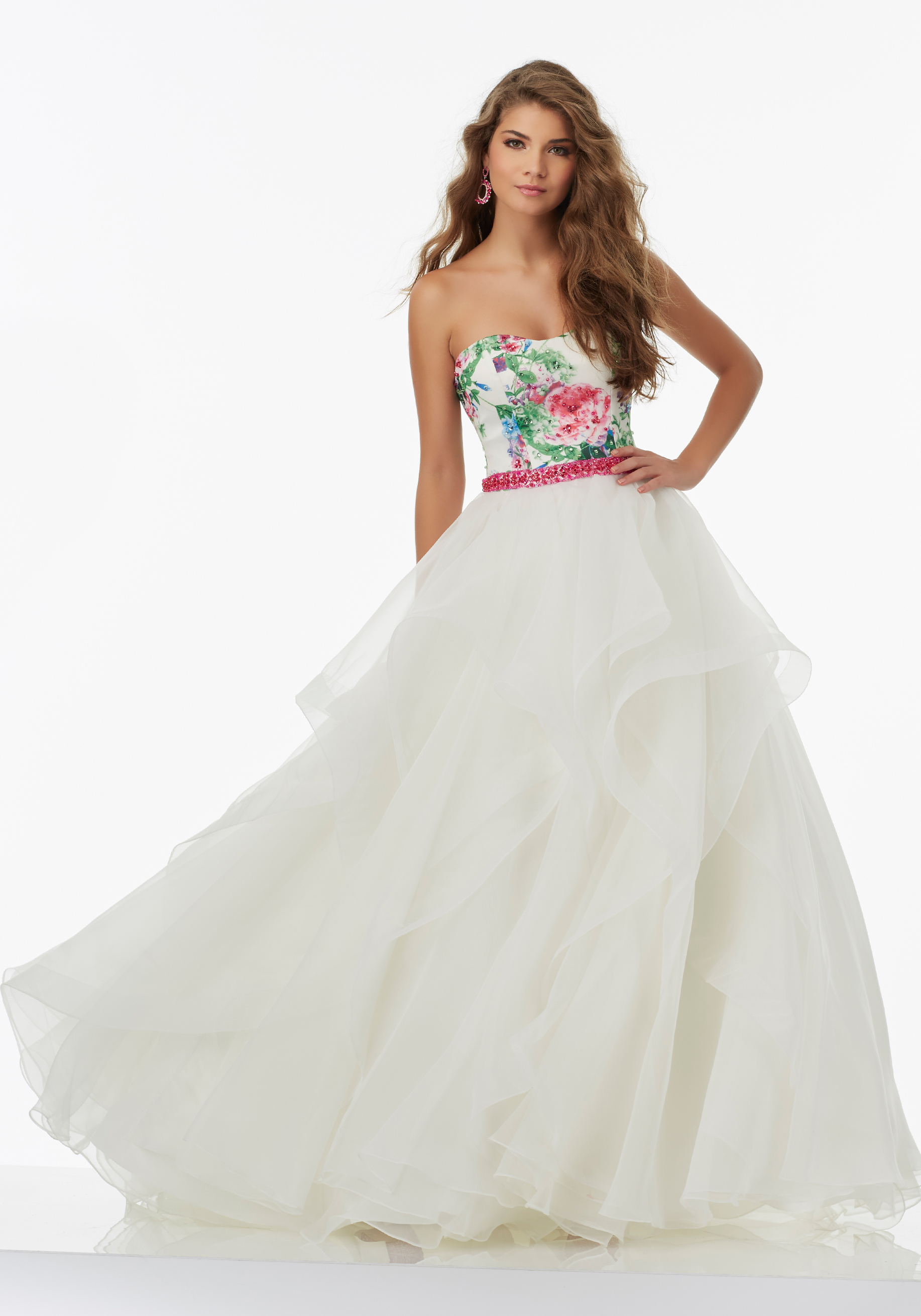 ball gown prom dresses prom dresses floral printed organza prom ballgown ... POUOARX