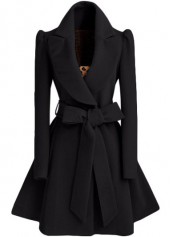 black coat the perfect look would be: mid thigh dress, sheer stockings and leather  boots with CLMGDIS