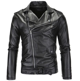 black jackets menu0027s stand collar asymmetric inclined zipper faux leather jacket black IWEKUMS