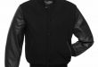black jackets plain-black-wool-leather-varsity-jackets IJNSSLJ