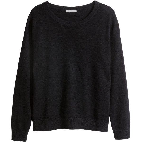 black jumper hu0026m cashmere jumper (740 ars) ❤ liked on polyvore featuring tops, sweaters, AKVGVGT