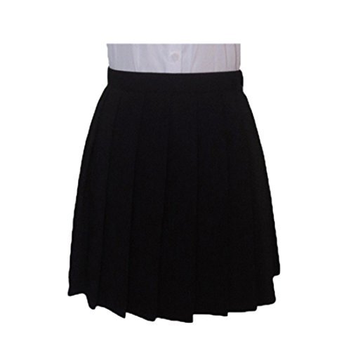 black pleated skirt fashion japanese cosplay pleated high waist student uniforms solid color  skirts JBPFJDP