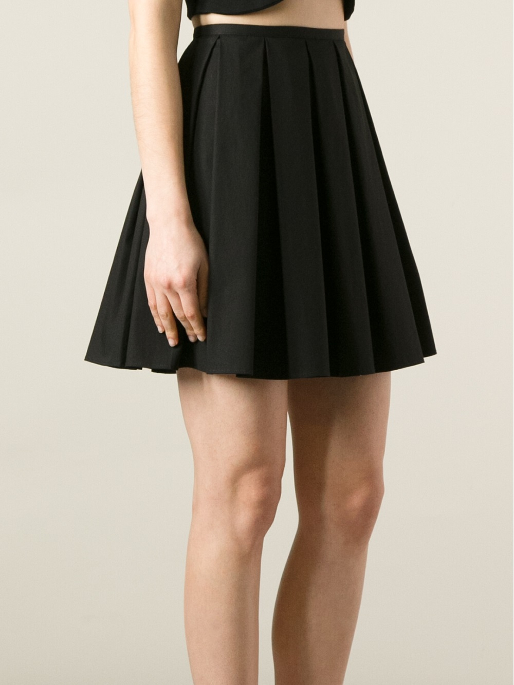 black pleated skirt red valentino pleated skirt in black lyst XDVDLIO