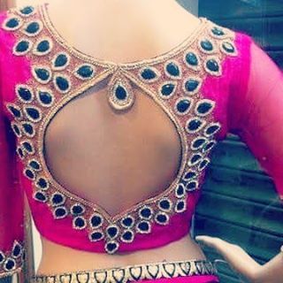 blouses designs embroidery sarees, bridal lengha, pakistani designers@ http://ladyindia.com AIWACQF