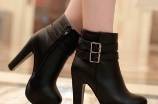 boots for women womens faux leather comfortable ankle boots platform high heel booties for  women fashion buckle MDHROGD