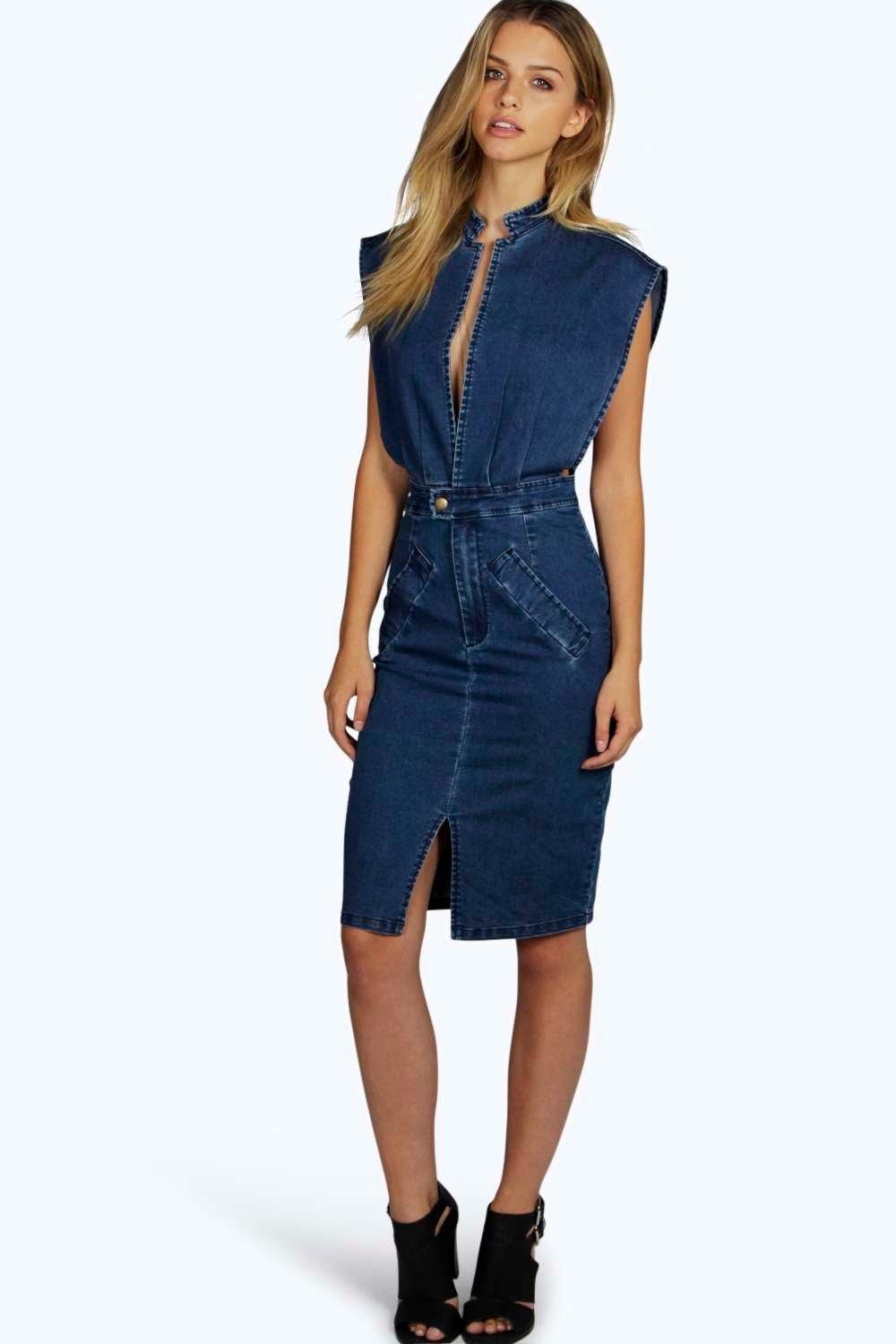boutique jessica open front denim dress. hover to zoom TGZLJHI