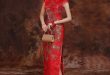 chinese wedding dress ... red brocade gold pheonix embroidery traditional qipao chinese wedding  dress EOPWVDC