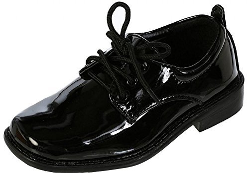 church shoes tip top, black patent dress oxford shoes ~ 10m us (3-4yr) FRZCGML
