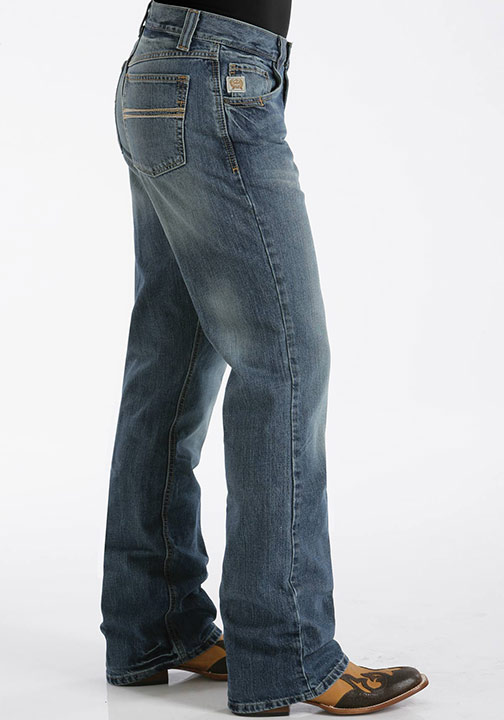 cinch jeans cinch menu0027s carter mid rise relaxed fit boot leg jeans - medium stonewash RCYSMZI