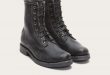 combat boots frye | veronica combat - black UETCHEL