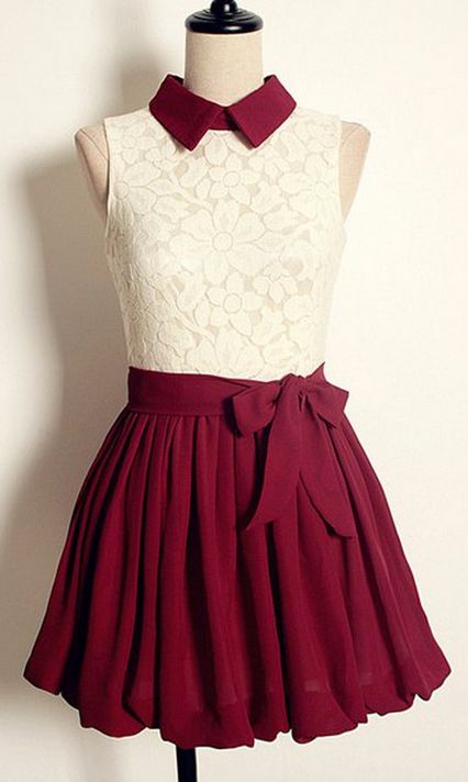 cute dresses maroon u0026 lace dress with a cute collar. lately iu0027ve just been so LRQDRQL