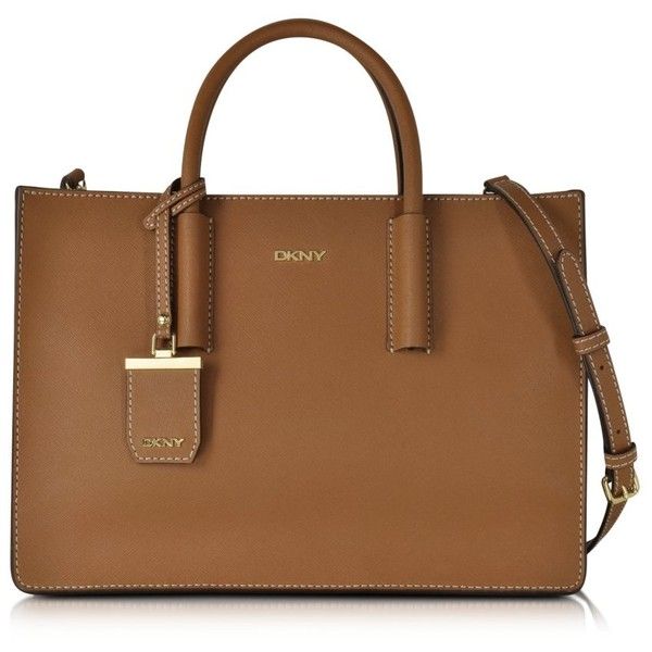 dkny handbags bryant park tan saffiano leather tote bag (6,170 mxn) ❤ liked  on HBKQRTT