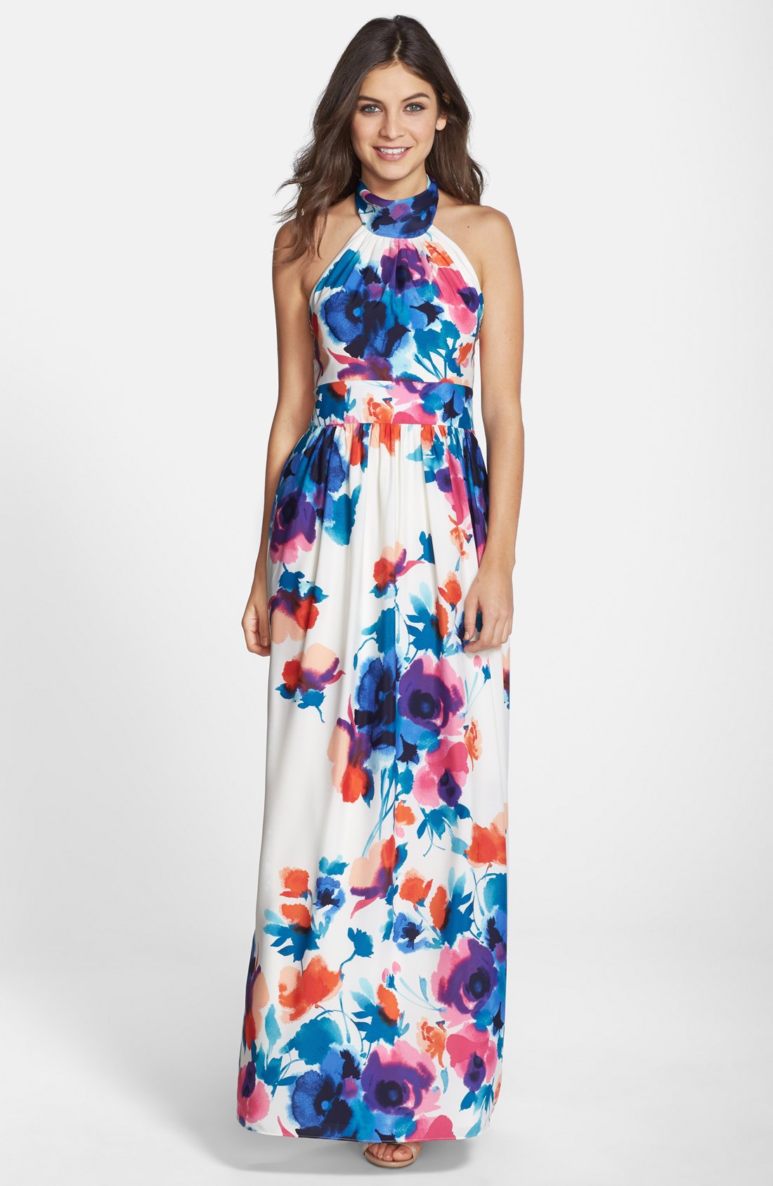 eliza j floral print halter maxi dress | nordstrom EMWTYZK