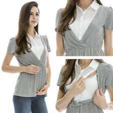 fake two-piece nursing tops maternity clothes breastfeeding tops for  pregnant XPAJRRF