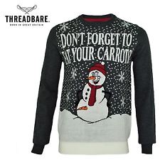 funny christmas jumpers mens threadbare novelty funny rude snowman crew neck christmas jumper  sweater GCTYVRX