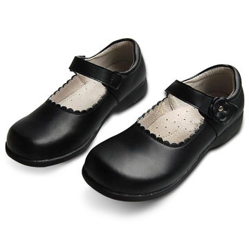 girlsu0027 school shoes, made of pu or real leather, available in black QJWHRIN