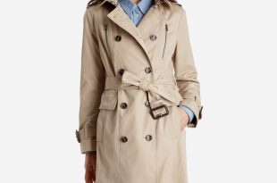 harper double breasted heritage trench coat with detachable hood LOQOKJE