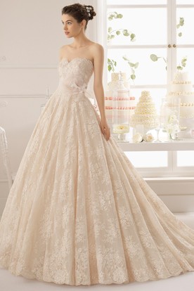 ivory wedding dresses ball gown sweetheart long laceu0026tulle wedding dress with appliques and  chapel train ... MRDWLHC
