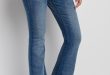 kaylee two button flare jeans in medium wash QLSAPGY