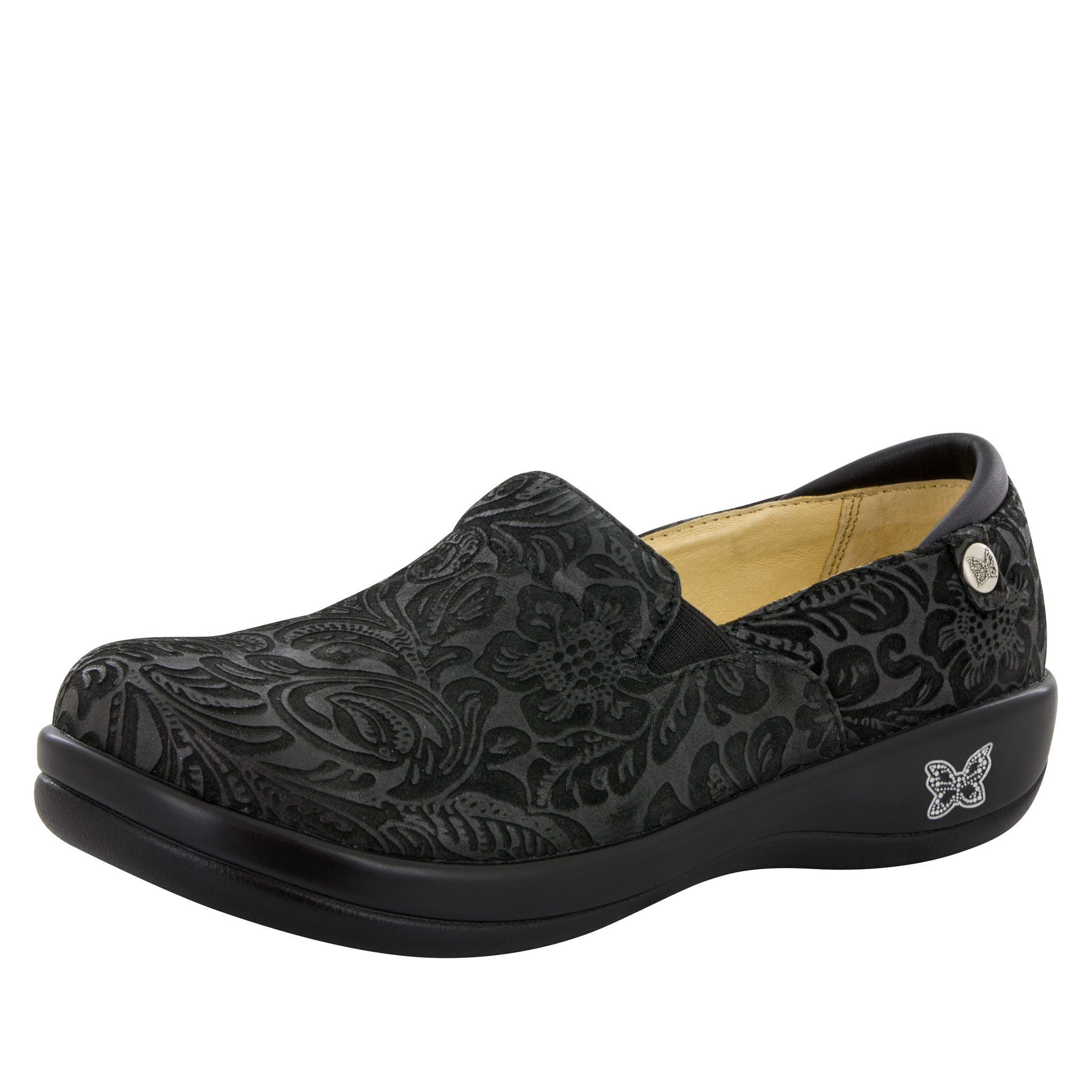 keli black embossed paisley professional shoe - alegria shoes - 1 DRJFNMV