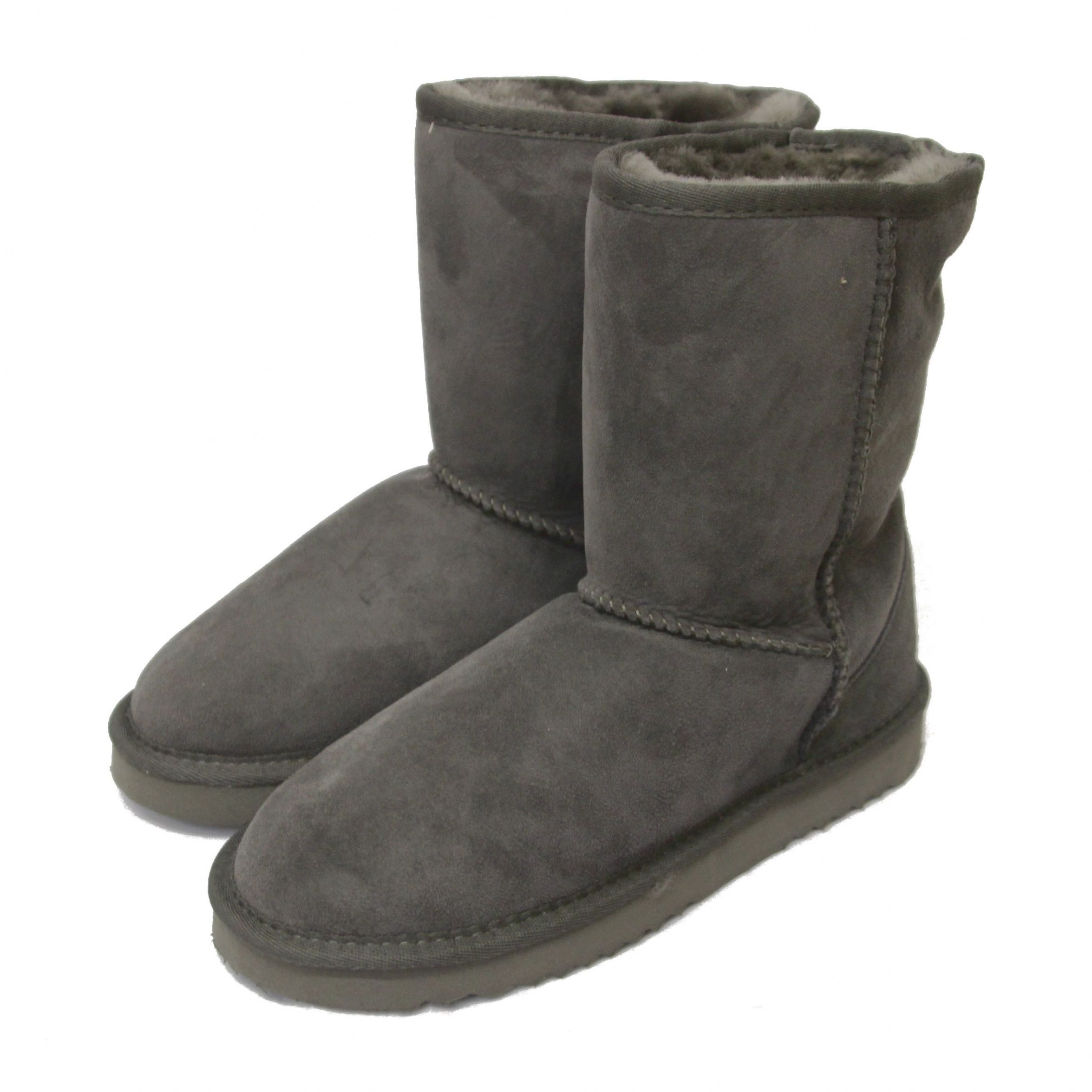ladies british sheepskin boots - grey PPMDVNV