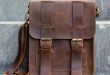 leather bags for men mens leather satchel / ipad messenger / leather man bag - distressed leather  bag KBLMWPC