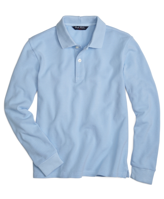 long sleeve polo shirts long-sleeve polo shirt light blue MULMVQZ