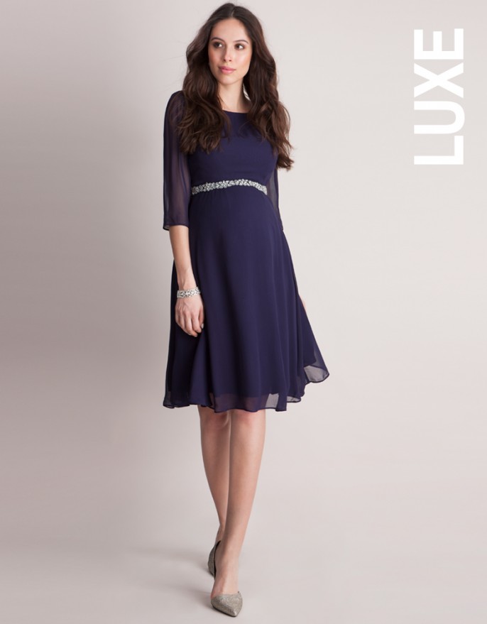 maternity cocktail dresses ... chic deep blue beaded maternity cocktail dress - pregnant women HTYZRYQ