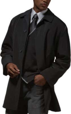 mens raincoat calvin klein black classic fit raincoat - menu0027s raincoats | menu0027s wearhouse PGJEJZE