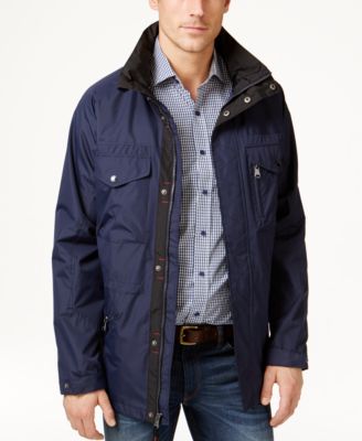 mens raincoat izod menu0027s four-pocket raincoat and windbreaker jacket STEHXPF