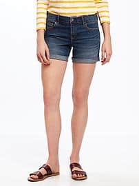 mid-rise slim cuffed denim shorts for women (5 XBWWPRJ