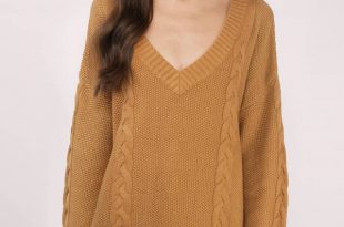 oversized sweaters sweaters, mustard, liz knitted v-neck sweater ... JGGCSHY