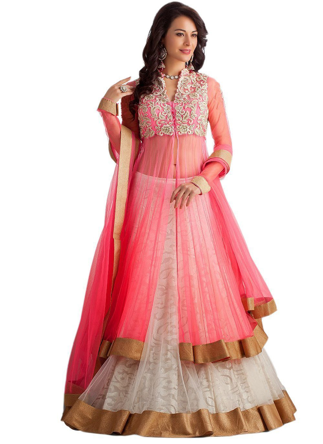 party wear dresses buy pink super net embroidered semi stitiched party wear gowns party-wear- gown online EXZVKRI