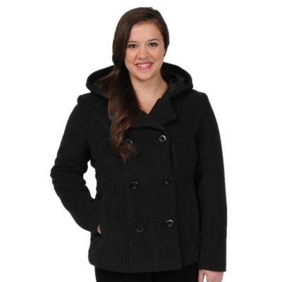 pea coats for women womenu0027s excelled hooded peacoat FVQSUXE