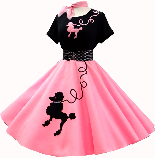poodle skirt black tee u0026 shocking pink skirt outfit from child GQIDSVS
