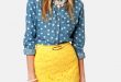 pretty yellow skirt - lace skirt - pencil skirt - $75.00 ONAEHGL