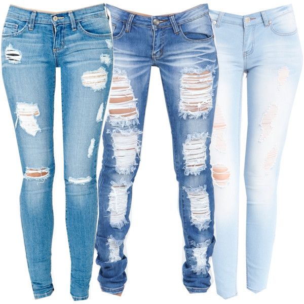 ripped skinny jeans light skinnies ^.^, created by sadexlove on polyvore · light blue ripped  jeansdiy ripped PGRODPN