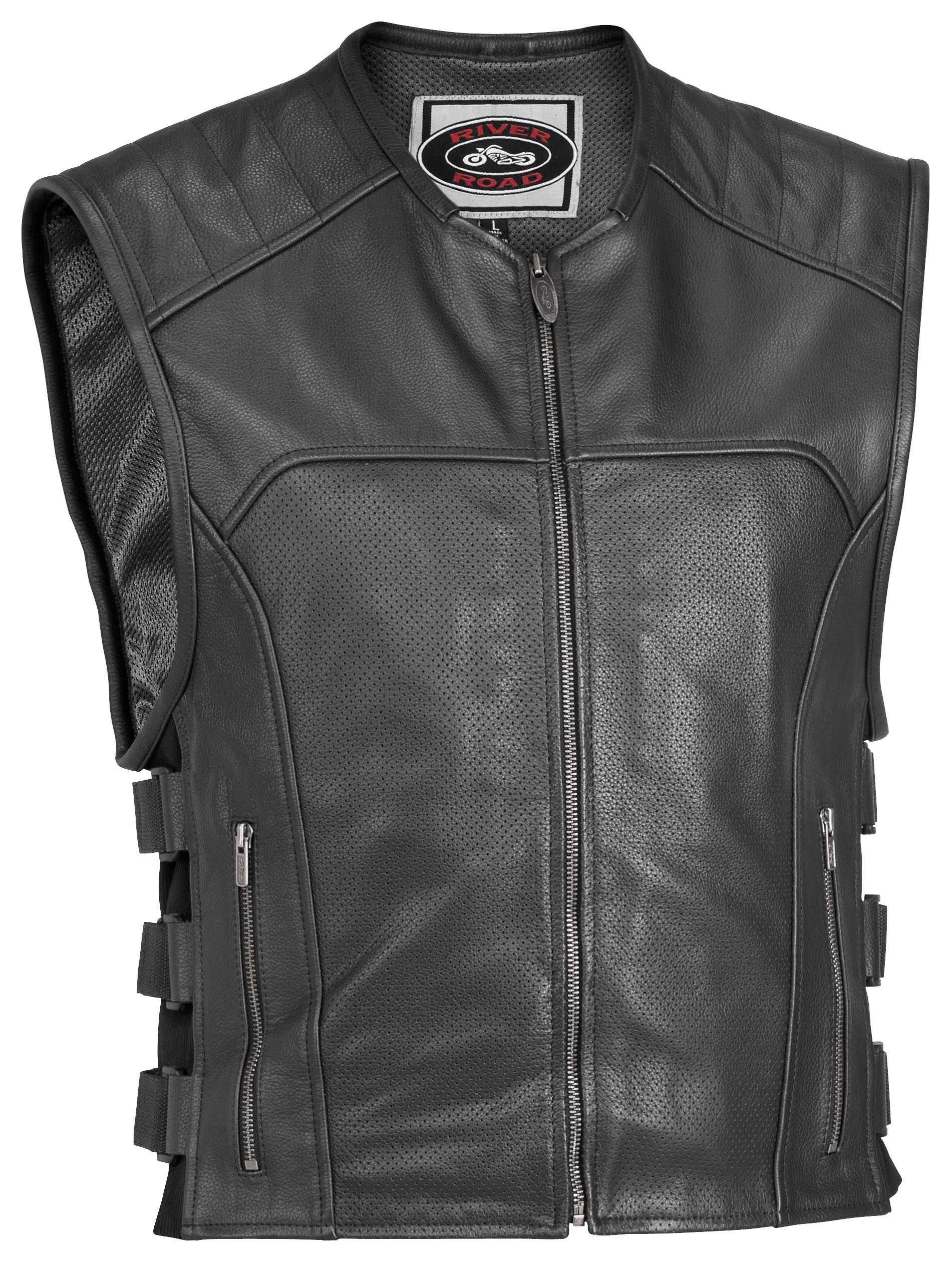 river road ruffian perforated leather vest - revzilla DIJBHAC