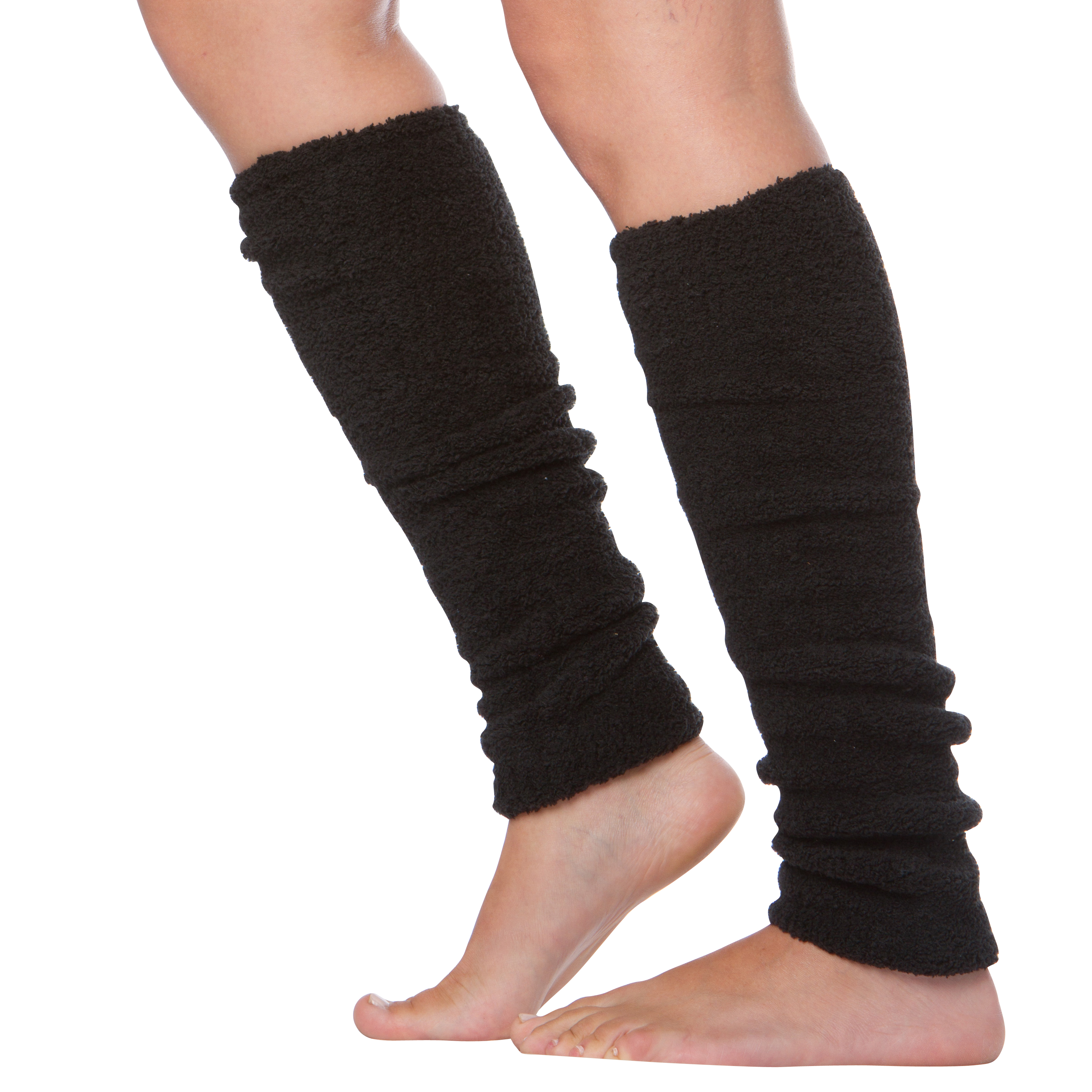 sakkas luxury cashmere feel tagless stretch leg warmers - black NAUJRHP