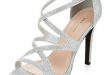 silver shoes new look silver glitter strappy heels (£25) ❤ liked on polyvore featuring  shoes FFUNLSM