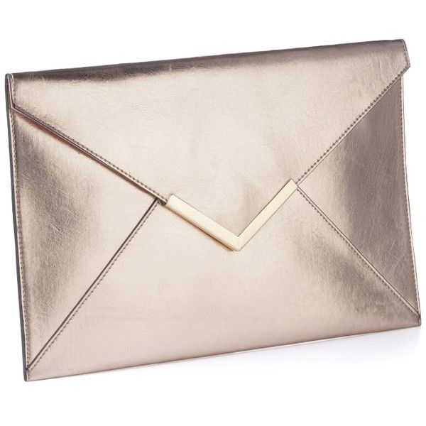 simply be metallic envelope clutch bag ($33) ❤ liked on polyvore featuring  bags, SFORYLS