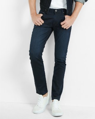skinny jeans for men ... skinny dark coated stretch jeans ROWOGFP