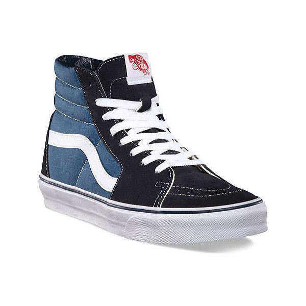 vans high tops vans sk8-hi top sneaker - navy skate shoes ($60) ❤ liked on OMEVWTX