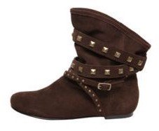 womens ankle boots brown flat studded ankle boots PWOHCZV