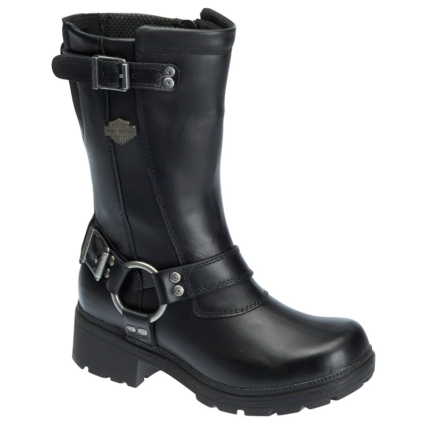 womens motorcycle boots harley-davidson womenu0027s derringer zipper harness boots DXUBMBF