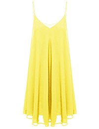 yellow dresses romwe womenu0027s summer spaghetti strap sundress sleeveless beach slip dress JXGWQEC