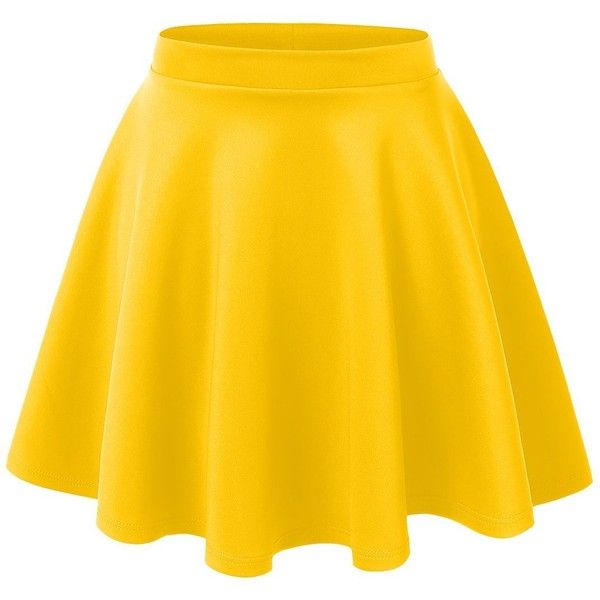 yellow skirt rubyk womens casual flared color skater skirt ($8.99) ❤ liked on polyvore  featuring skirts MAZGQOJ