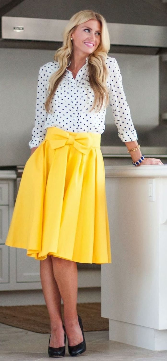 yellow skirt yellow bow skirts a line knee length chiffon skirt midi skirt-in skirts  from womenu0027s IINRDFL